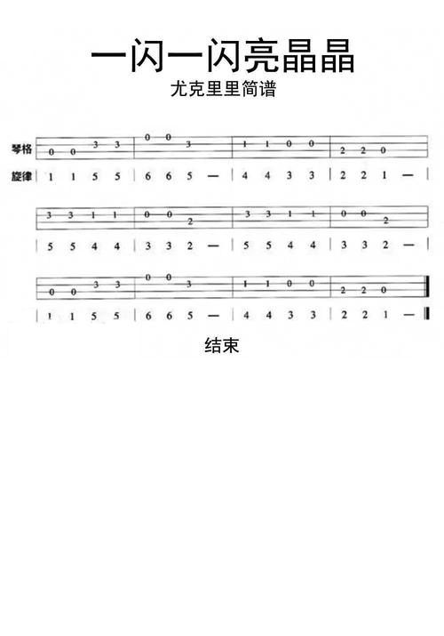 一闪一闪亮晶晶尤克里里简谱