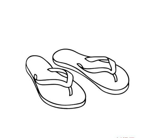 一双凉拖鞋的画法_日常用品简笔画_简笔画大全
