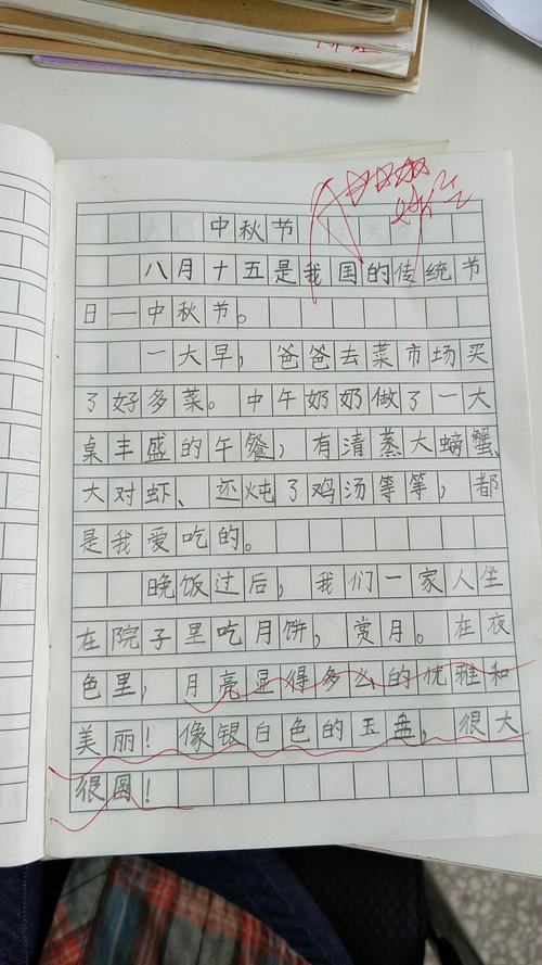 "中秋节"优秀写话选登