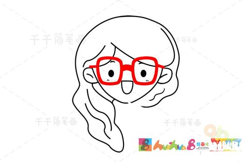 网红女孩简笔画