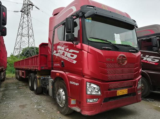 青岛解放jh6半挂车,500马力,13米平板,18年6月上户,国五,潍柴发动机