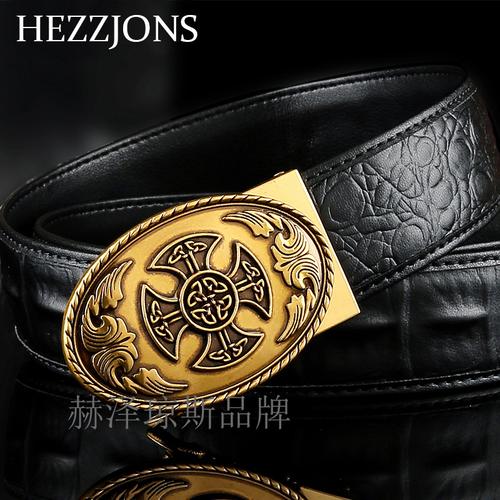 赫泽琼斯hezzjons正品克罗心腰带进口意大利牛皮皮带青年时尚潮流真皮
