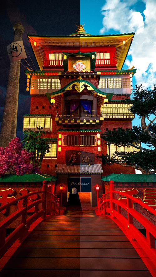 c4d 千与千寻油屋建模