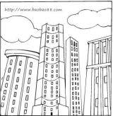 高楼大厦简笔画[7p]_建筑简笔画(涂色图片) - 【宝宝