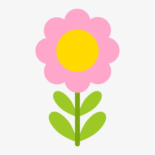 关键词 : 粉色,黄色,绿色,一朵,小花,装饰,卡通,手绘