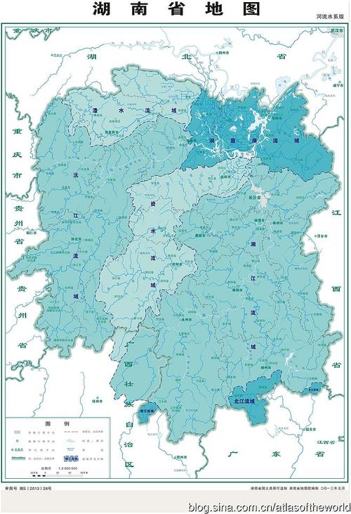 湖南省水系地图