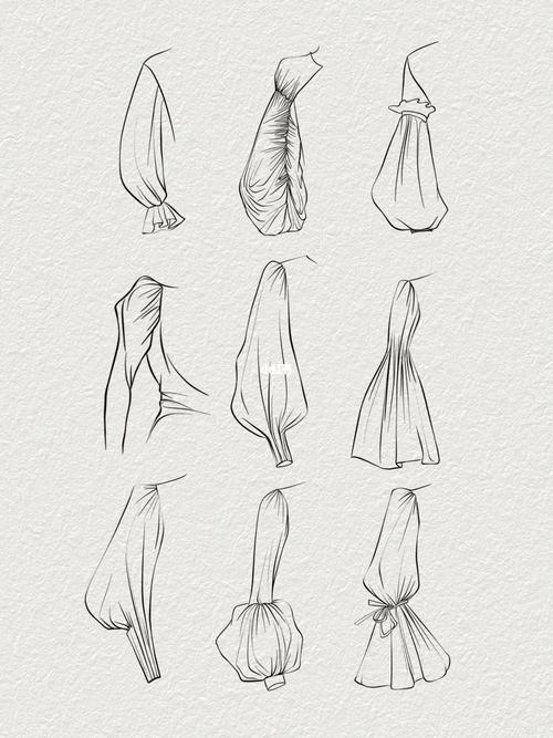 手绘 | 袖子的变化_服装设计_手绘_书法_笔刷_服装设计手绘_文化