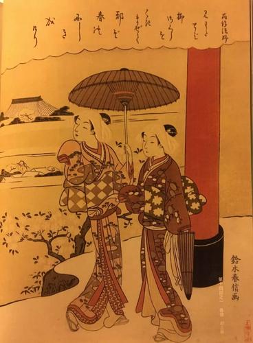 ▍铃木春信《都之春》有着与春天相称的悠扬平和之太平盛世的情调