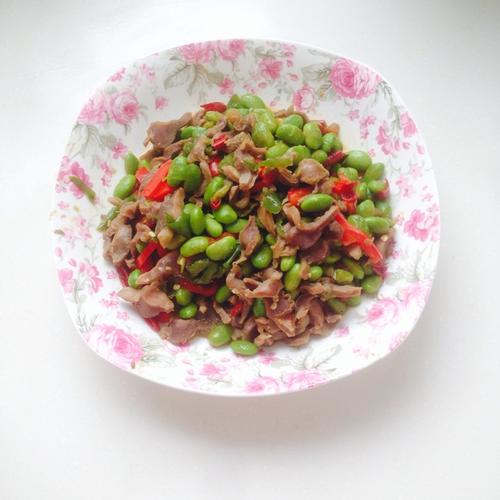 麻辣鸡肫毛豆
