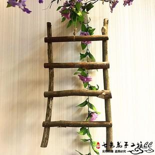饰天然原木梯子创意干树枝diy手工制作家居区角挂饰幼儿园墙面装