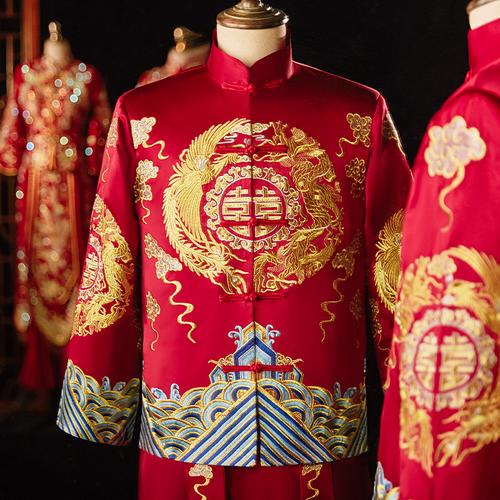 纯亚麻唐装男长袖套装中国风秋季男士外套中式男装汉服中老年衣服