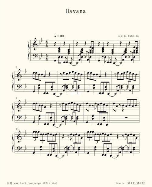 《havana》钢琴谱_钢琴谱_娱乐_音乐