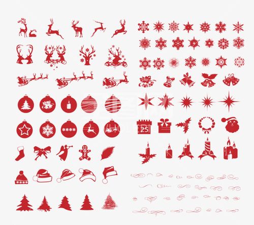 雪橇 ,雪花                                       圣诞剪影合集