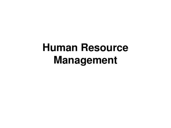 human resource management