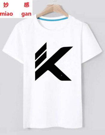 启妙感 夏季汤普森大k标志 勇士球衣训练服篮球运动圆领短袖t恤 大码