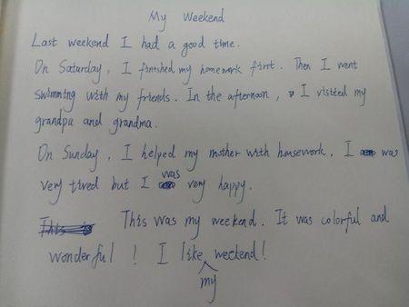 帮我写一篇英语作文 my weekend 不少于 8句