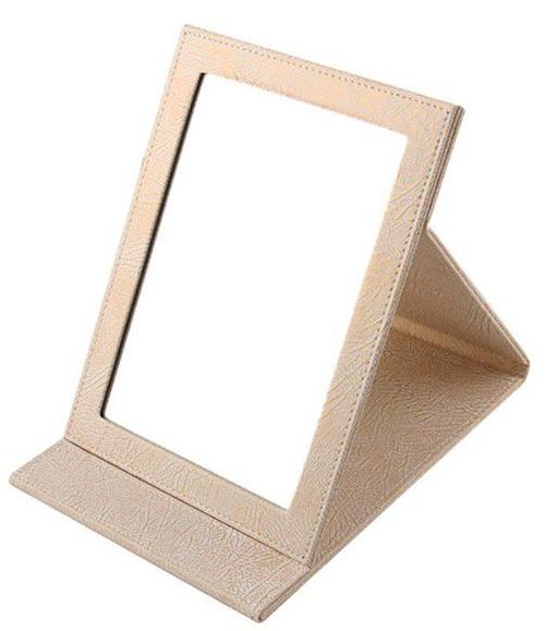 供应pu皮折叠镜 高档皮革pu化妆镜 黄金专用镜子