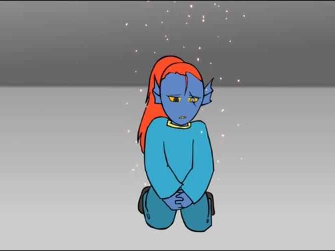undyne launches another normal spear, in hopes of finishing the