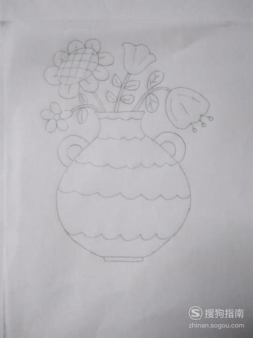 简笔画美丽的花瓶的画法