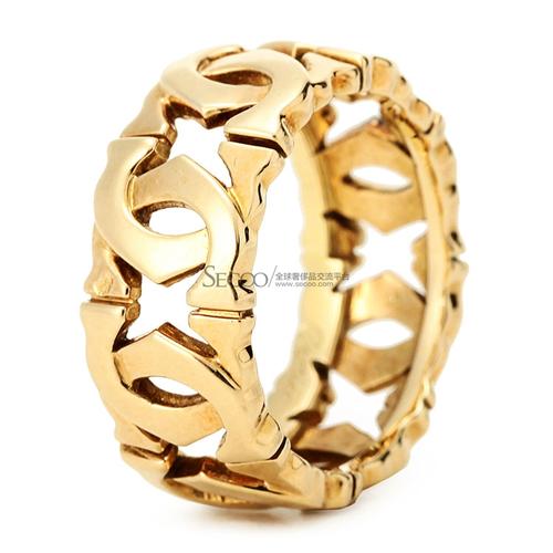 cartier(卡地亚) 18k黄金镂空戒指 52