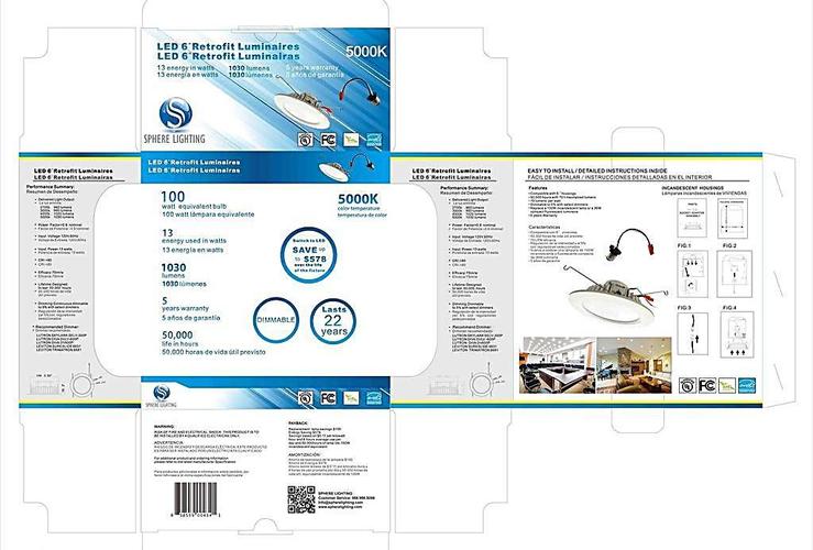 led灯英文彩盒设计