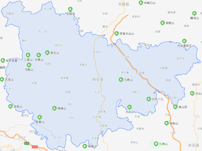 位于云南省楚雄彝族自治州西北部,东邻牟定县,南枕南华县,北接大姚县