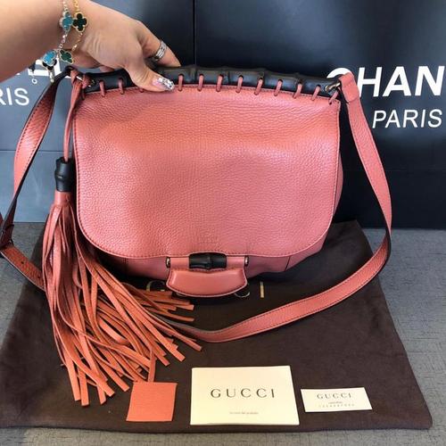 gucci 古驰竹节流苏斜挎包