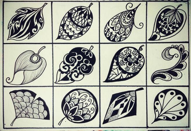 简笔画作业,线描叶子●▽●画晕