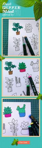 【暖心告白】一组超级好看又简单的植物盆栽简笔画,轻松改变你的心情