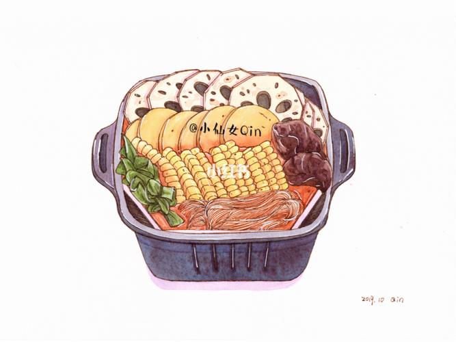 159海底捞自嗨锅过程图 | 水彩画教程_水彩画_海底捞怎么样_自嗨锅