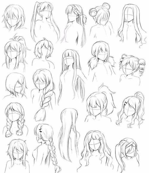 头发的画法大集合各种漫画插画角色发型展示