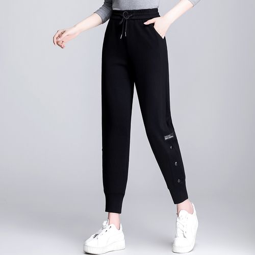 2021年春女装流行裤子,2021年女裤子流行款式 2021春上新中老年女装松紧腰裤子妈妈装运动裤春款