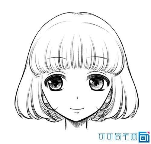 短发卡通女生简笔画头像大全图片