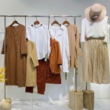2021新款拉素秋装连衣裙品牌女装a字半身裙女尾单批发走份直播