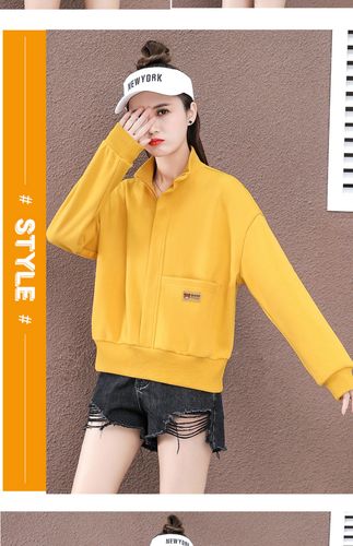 森马新品卫衣女短款半拉链春秋2021年新款流行外套早春款小个子上衣
