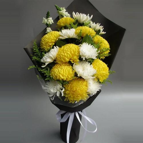 合肥泉州厦门福州鲜花清明节黄白菊花上坟祭奠扫墓哀悼郑州哈尔滨