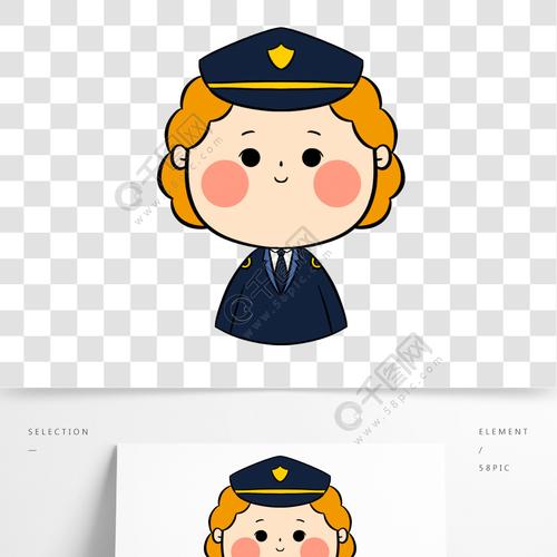 女性警察的卡通形象
