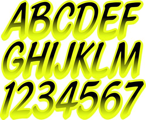 62 厘米阿尔法数字注册标识号贴纸船只和个人水上飞机贴花