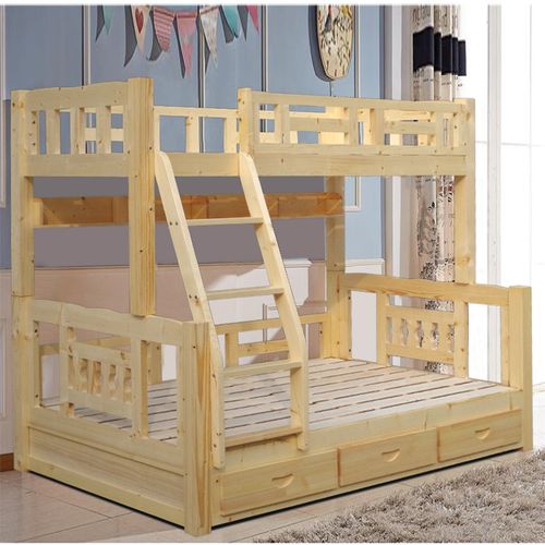 包邮原木色全实木双层床现代简约上下床高低床松木儿童床男孩上下铺