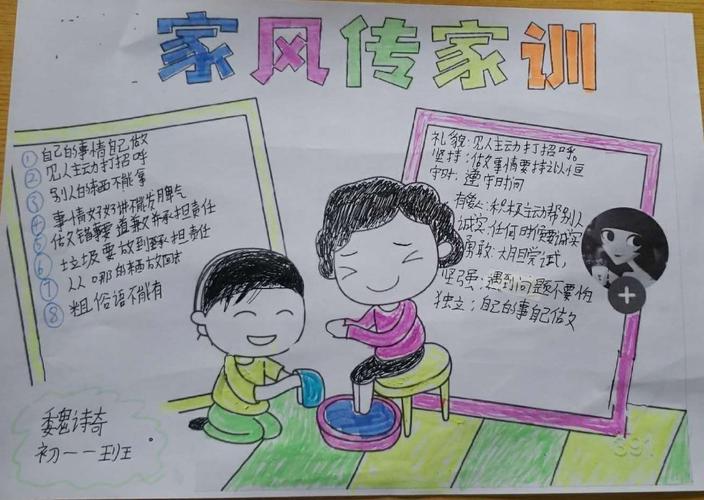 传承好家训 弘扬好家风~初一一班家风家训手抄报展