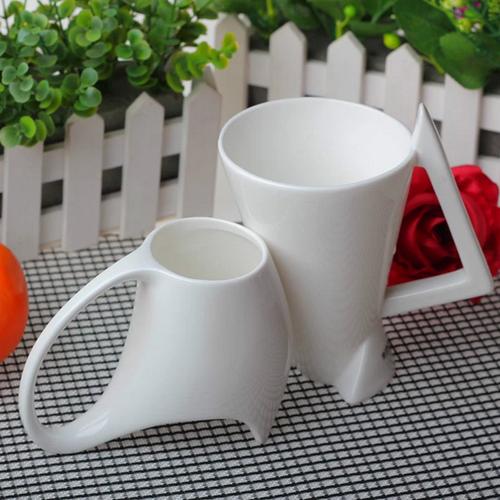 创意杯子 现代简约 纯白色陶瓷杯 马克杯 创意情侣杯 情人节礼物