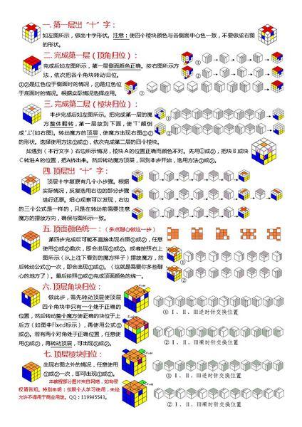 魔方两层拼完后拼十字架的公式是什么