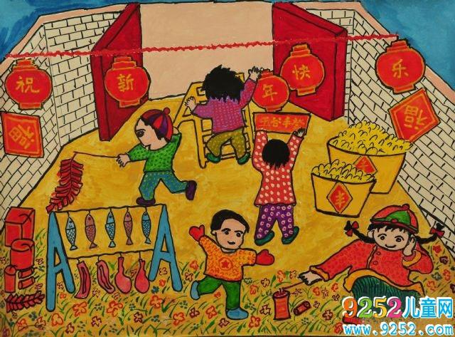 新年真热闹 儿童水粉画图片大全