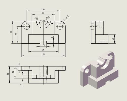 机械制图 做三视图