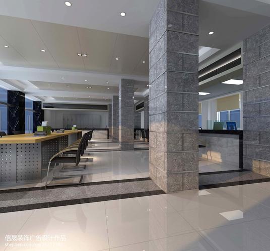 现代简约装修办公室立柱装饰