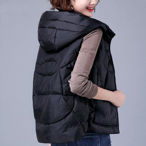 艾莱依羽绒服马甲女2021秋冬季新款大码宽松羽绒背心