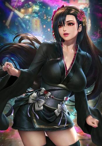 最终幻想7re——蒂法唯美清纯同人手机壁纸
