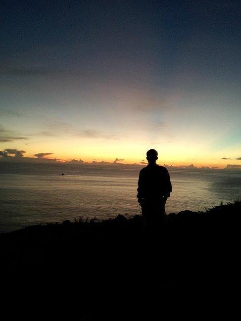 简笔画男人看日出背影图片日出景色简笔画作品欣赏日出山水风景简笔画