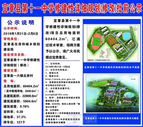宜章县第十一中学修建性详细规划(修改)批前公示