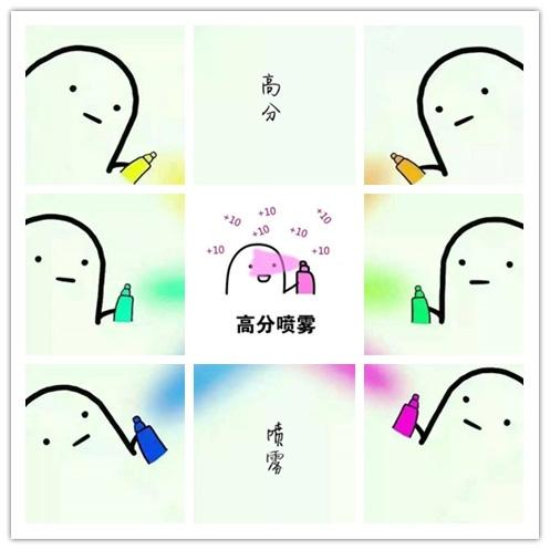 考试喷雾剂朋友圈图片高分喷雾九宫格表情包